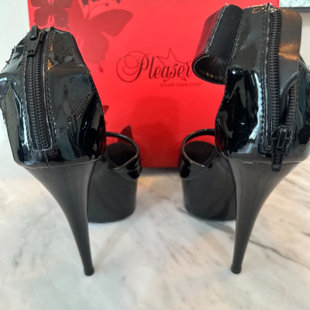 Pleaser heels Delight-670-3, patent leather, platform, back zip, size 8 - Picture 3 of 9